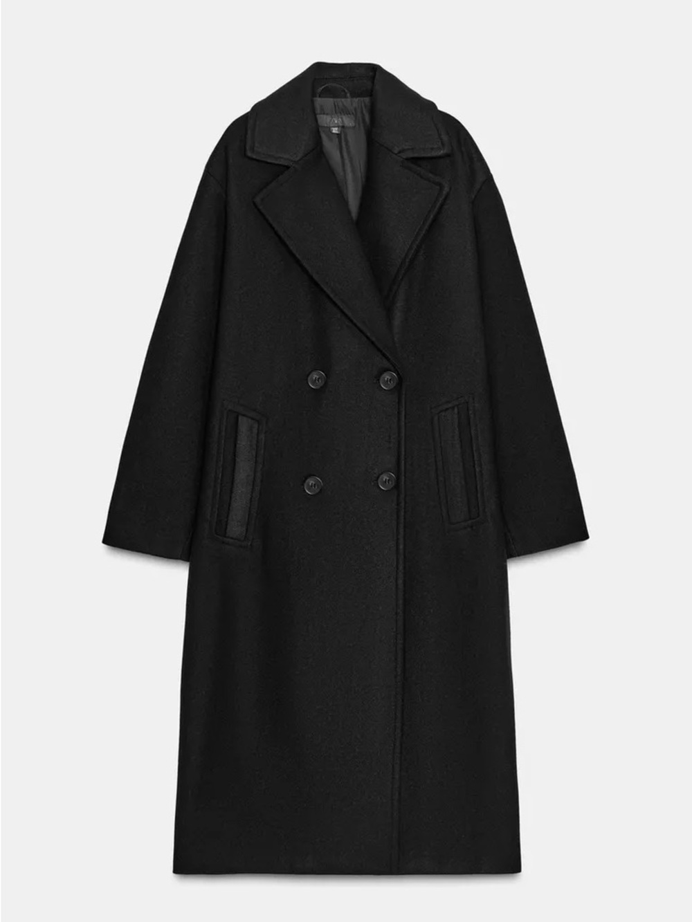 Zara Soft Oversized Black Coat - Picture 3 of 5